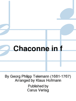 Book cover for Chaconne in f