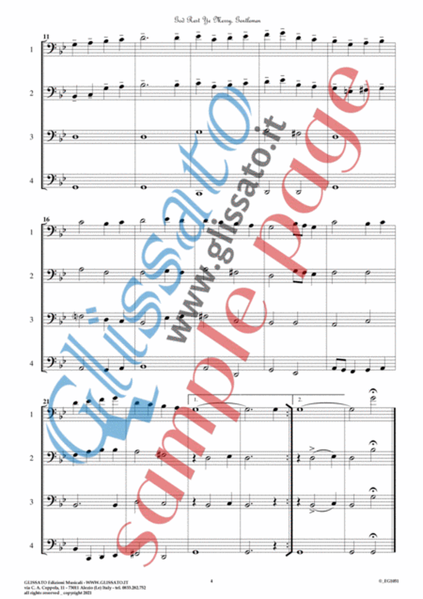 10 easy Christmas Tunes for Cello Quartet (score) image number null