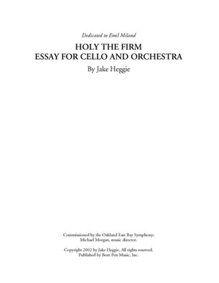 Book cover for Holy the Firm (piano reduction)