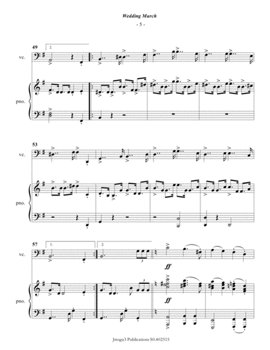 Mendelssohn: Wedding March for Cello & Piano - Easy Version