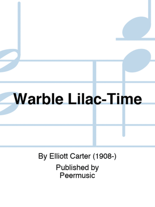 Book cover for Warble Lilac-Time