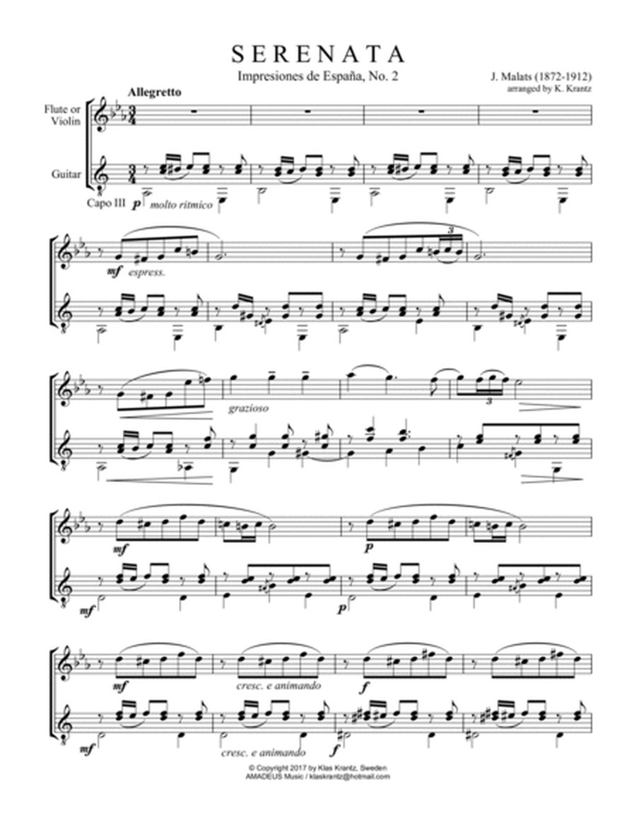 Serenata espanola for flute (violin) and guitar image number null