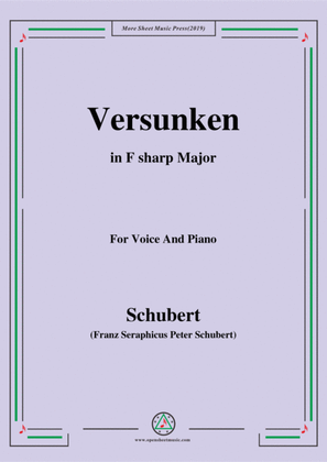 Book cover for Schubert-Versunken,in F sharp Major,for Voice&Piano