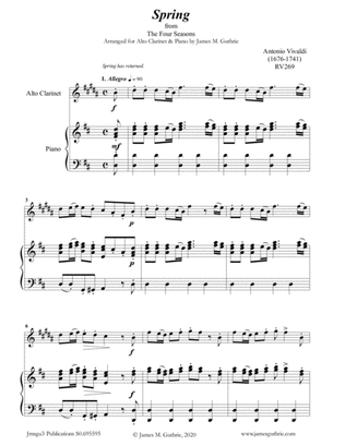 Book cover for Vivaldi: The Four Seasons Complete for Alto Clarinet & Piano