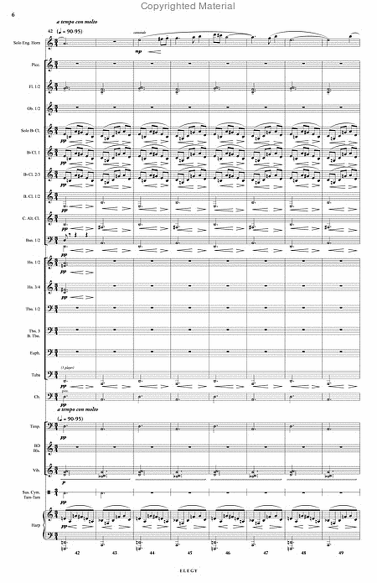 Elegy for English Horn & Wind Orchestra (score & parts) image number null
