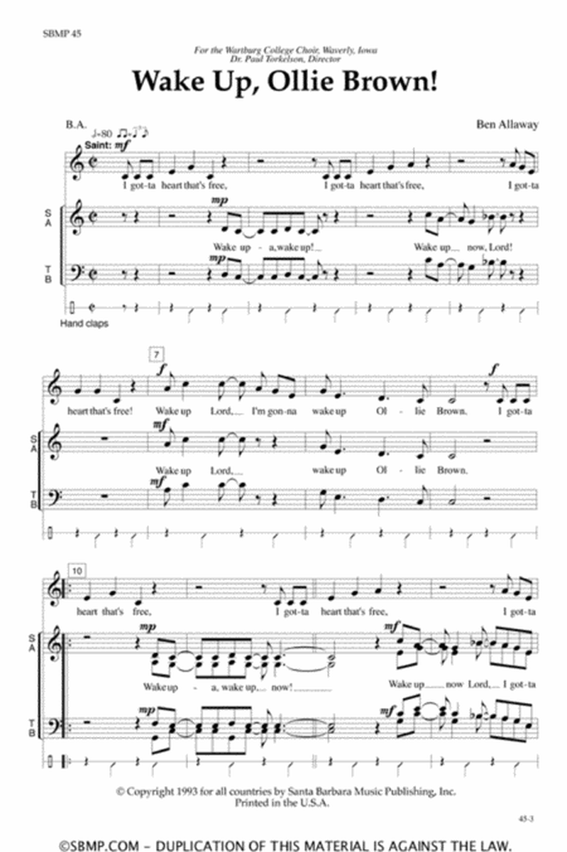 Wake Up, Ollie Brown! - SATB Octavo image number null