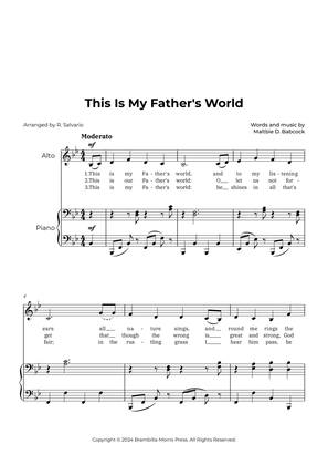 Book cover for This Is My Father's World (Key of B-Flat Major)