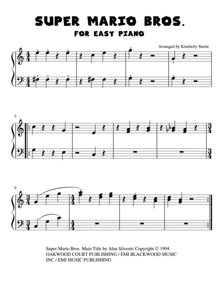 Super Mario Theme Sheet music for Piano (Solo)