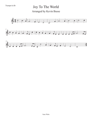 Book cover for Joy To The World (Easy key of C) Trumpet