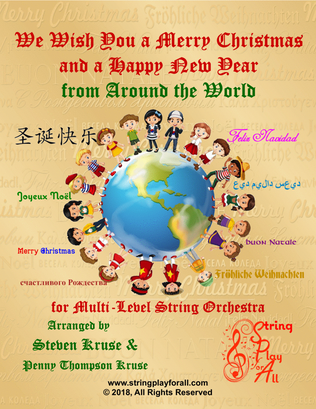 Book cover for We Wish You A Merry Christmas and a Happy New Year from Around the World for Multi-Level String Orch