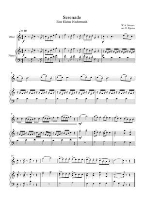Book cover for Serenade (Eine Kleine Nachtmusik), Wolfgang Amadeus Mozart, For Oboe & Piano