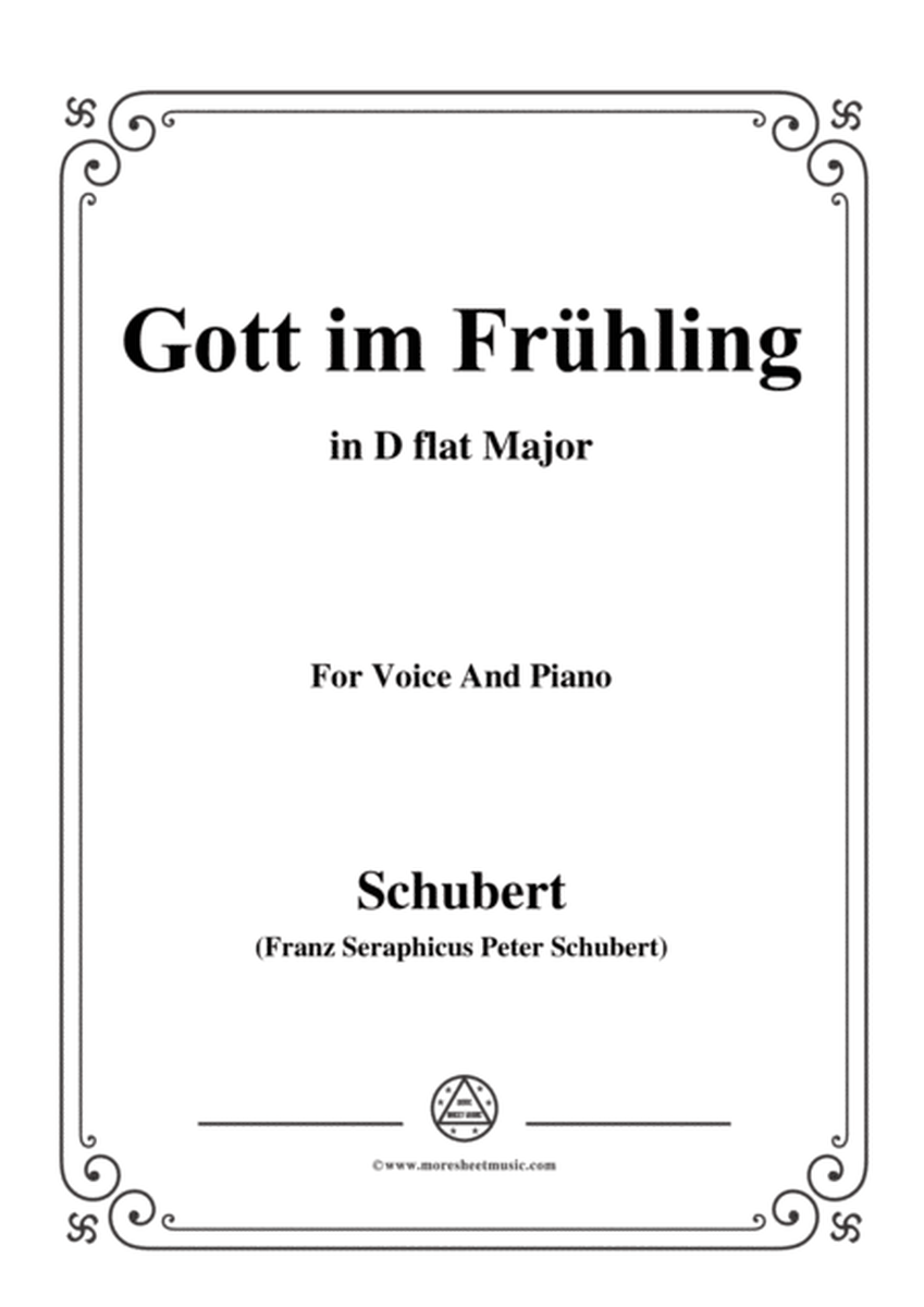 Schubert-Gott im Frühling,in D flat Major,for Voice&Piano image number null