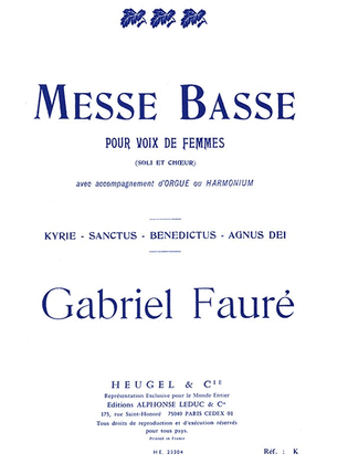 Book cover for Messe Basse (choral-female Accompanied)