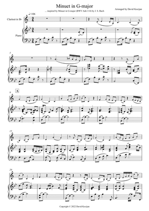 Book cover for Minuet in G-major (clarinet & piano)