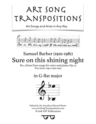 Sure On This Shining Night, Op. 13, No. 13