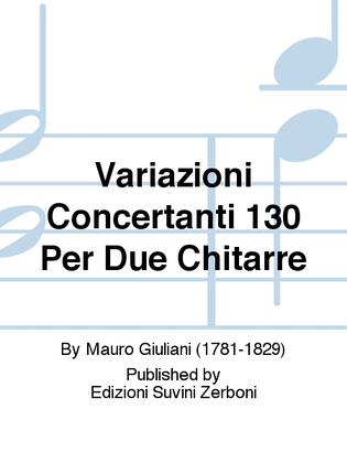 Book cover for Variazioni Concertanti 130 Per Due Chitarre