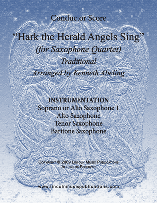 Book cover for Hark The Herald Angels Sing (for Saxophone Quartet SATB or AATB)