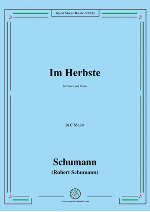 Book cover for Schumann-Im Herbste,in C Major,for Voice and Piano