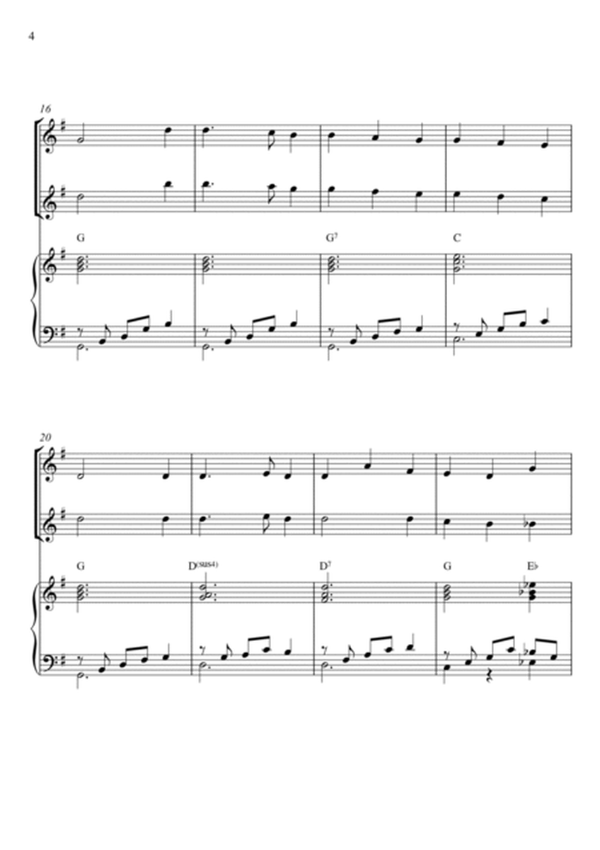 Traditional - Away In a Manger (Trio Piano, Flute and Oboe) with chords image number null