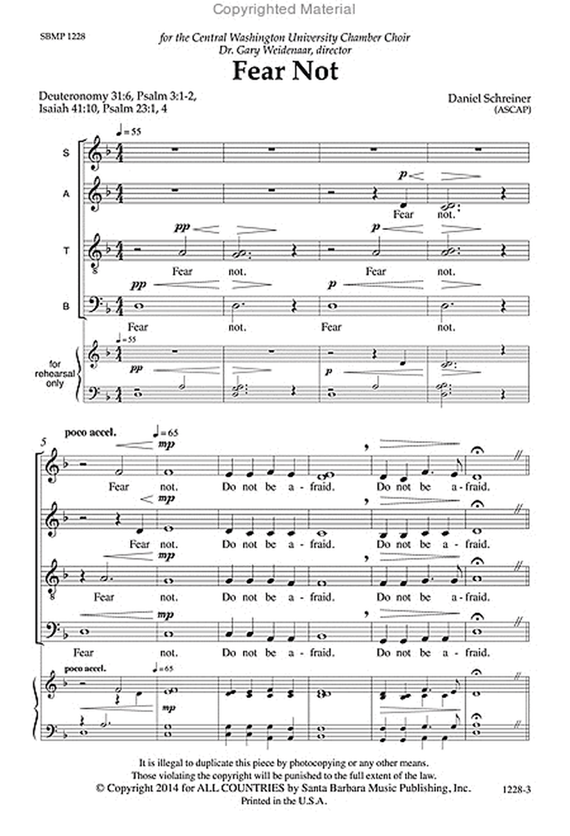 Fear Not - SATB divisi Octavo