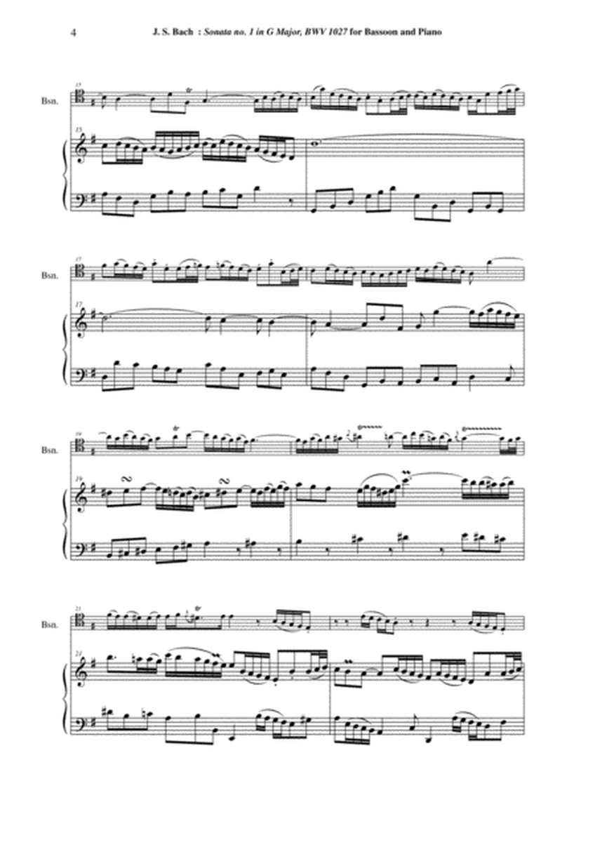 J. S. Bach: Viola da Gamba Sonata no. I in G major, BWV 1027, arranged for bassoon and piano