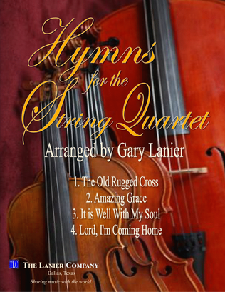 Book cover for HYMNS FOR THE STRING QUARTET, 4 Arrangements by Gary Lanier (Includes Score and Parts)