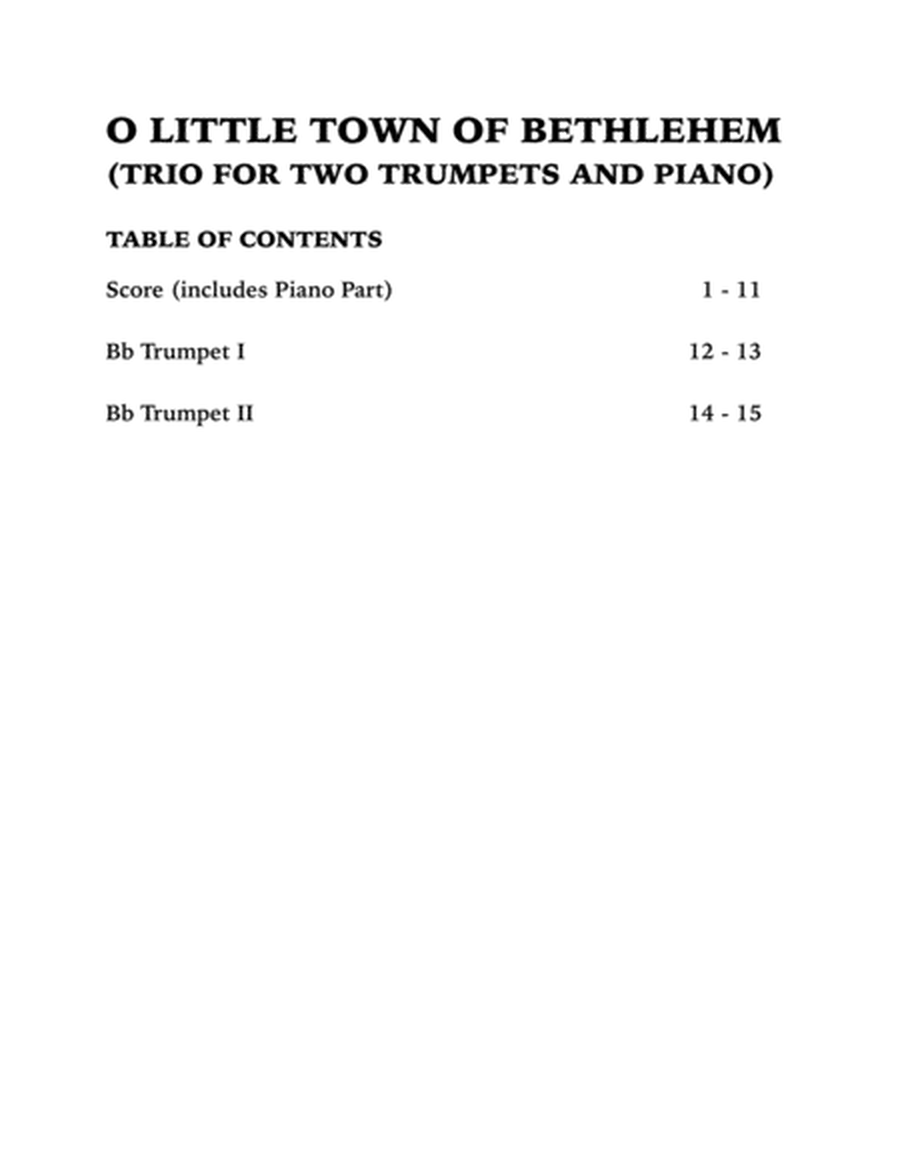 O Little Town of Bethlehem (Trio for Two Trumpets and Piano) image number null