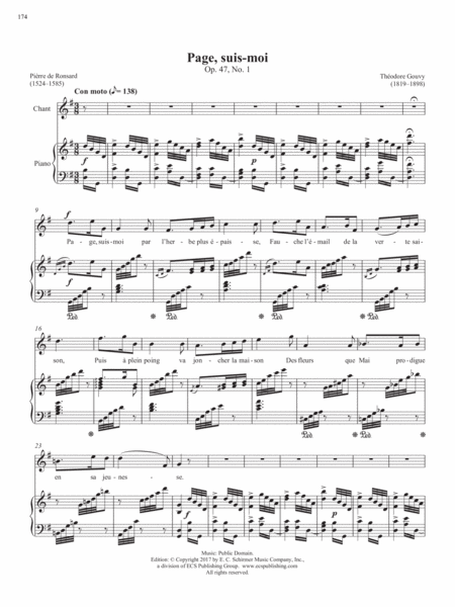 Op. 47, No. 1: Page, suis-moi from Songs of Gouvy, V1 (Downloadable)