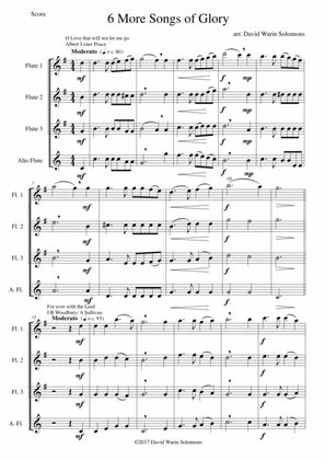 6 more Songs of Glory for flute quartet (3 flutes and 1 alto flute)