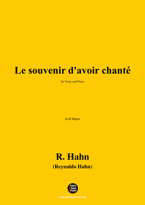 R. Hahn-Le souvenir d'avoir chanté,in B Major