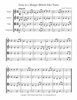 Book cover for Away in a manger (Kirkpatrick) - easy string quartet
