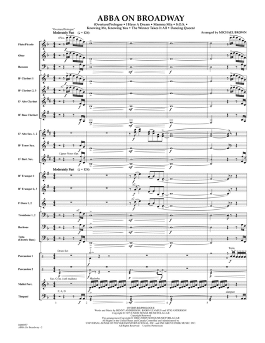 ABBA on Broadway (arr. Michael Brown) - Full Score