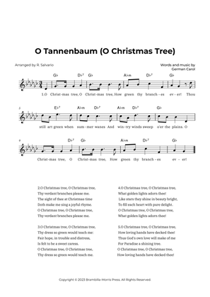 O Tannenbaum (O Christmas Tree) - Key of G-Flat Major