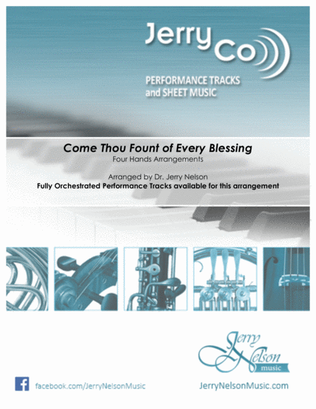 Book cover for Come Thou Fount of Every Blessing (4-Hands PIANO Levels 5 and 5)