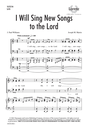 Book cover for I Will Sing New Songs to the Lord