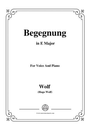 Book cover for Wolf-Begegnung in E Major,for Voice and Piano