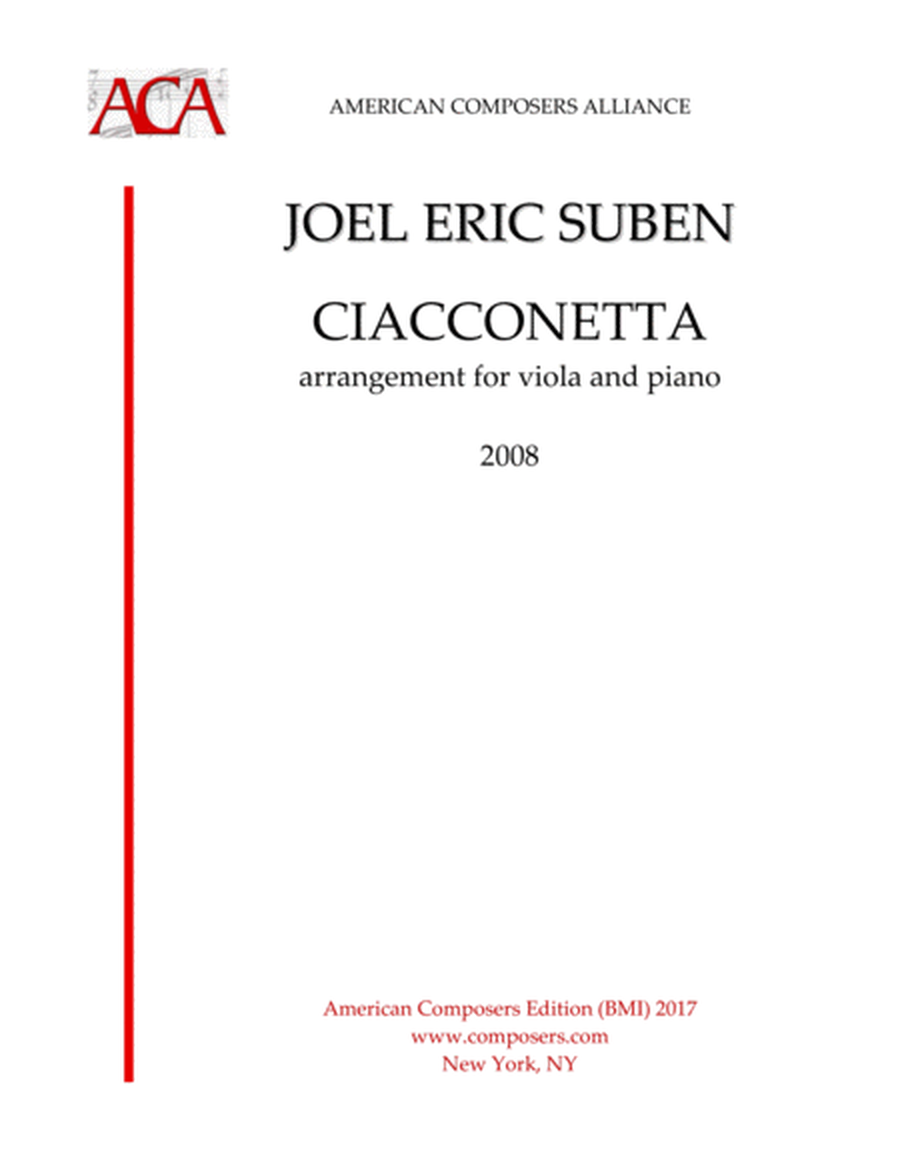 [Suben] Ciacconetta (Piano Reduction)