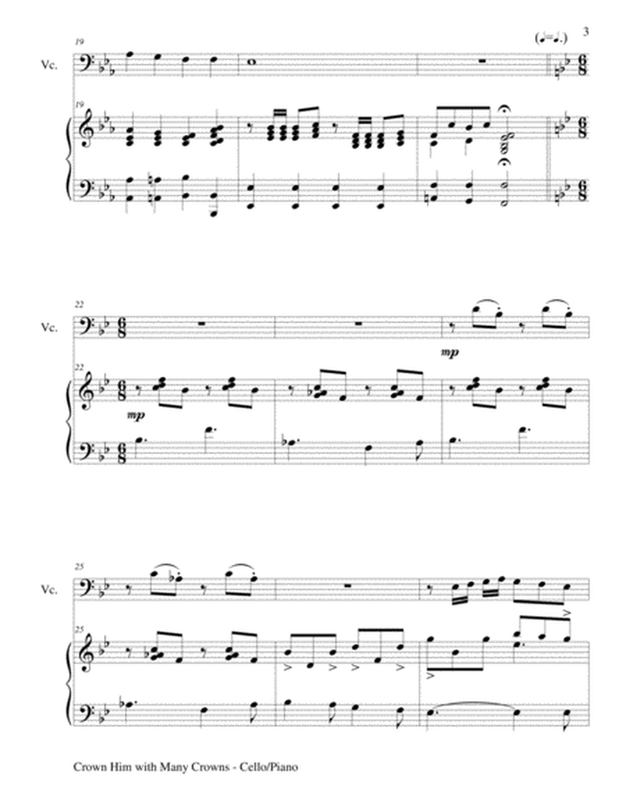 CROWN HIM WITH MANY CROWNS (Duet – Cello and Piano/Score and Parts) image number null