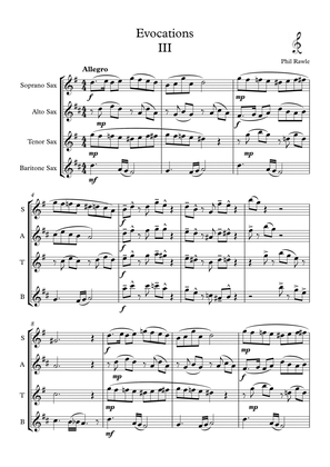 Book cover for Evocations III - Saxophone Quartet (SATB)