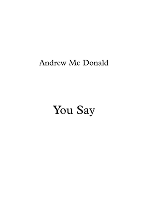 Book cover for You Say