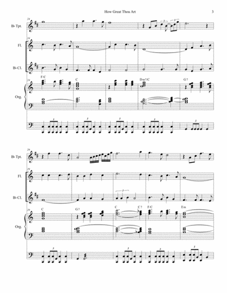 How Great Thou Art (Duet for Flute & Bb-Clarinet - Organ Accompaniment) image number null