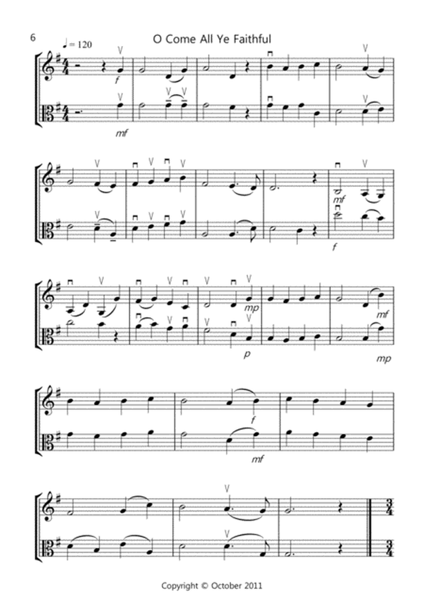 8 Christmas Duets for Violin and Viola image number null