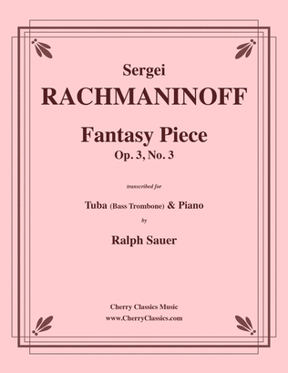Book cover for Fantasy Piece Op. 3 No. 3 for Tuba or Bass Trombone & Piano