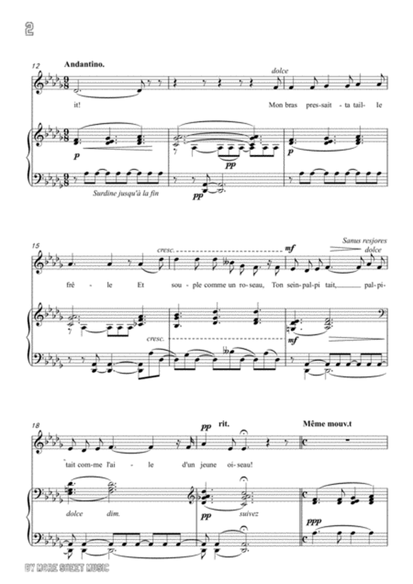 Lalo-Souvenir in D flat Major,for Voice and Piano image number null