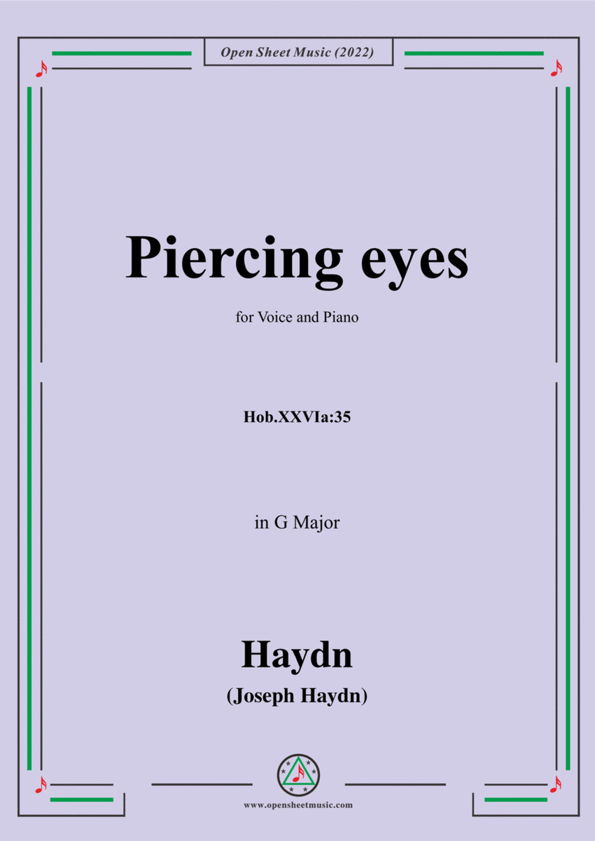 Haydn-Piercing eyes,Hob.XXVIa:35,in G Major,for Voice and Piano