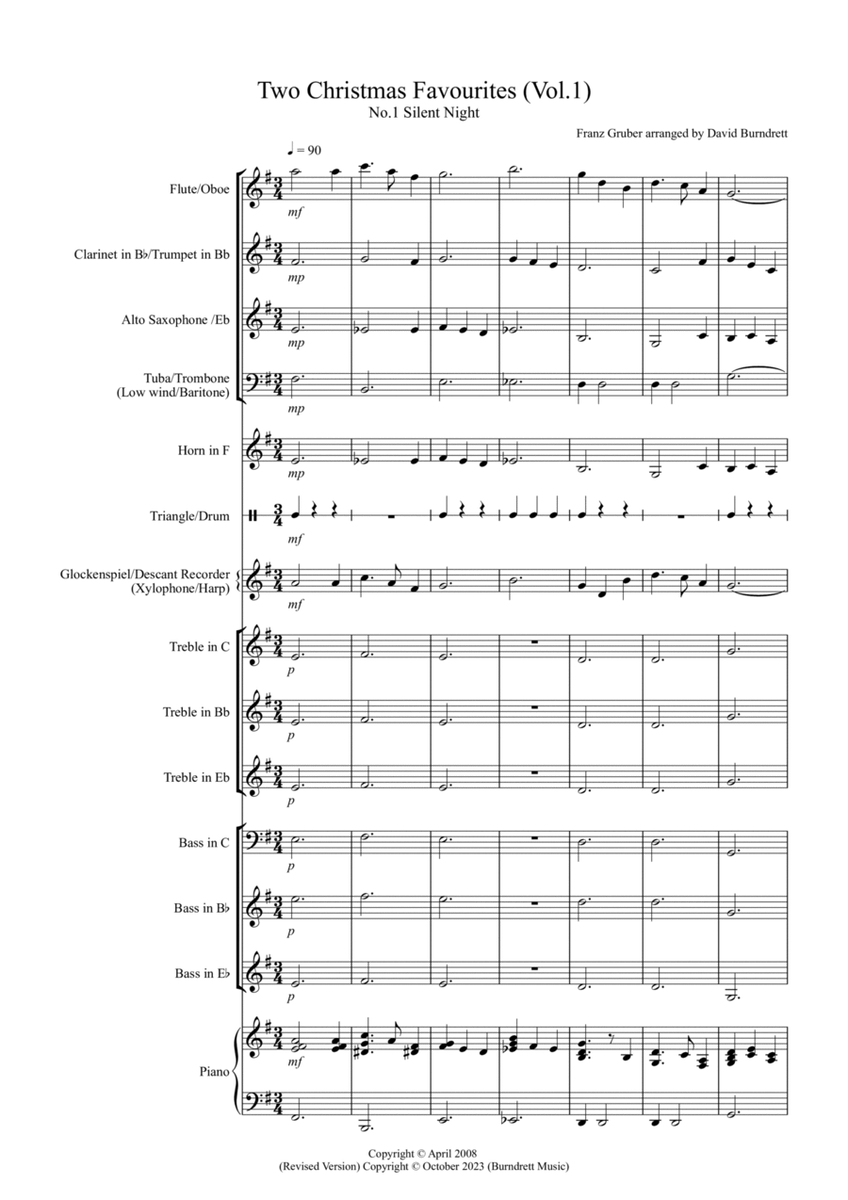 2 Christmas Favourites for Beginner and Advanced School Wind Band (volume one) image number null