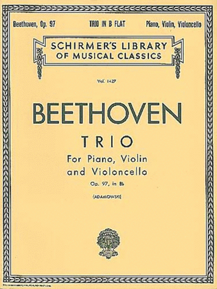 Book cover for Trio in B Flat, Op. 97 (“Archduke Trio”)