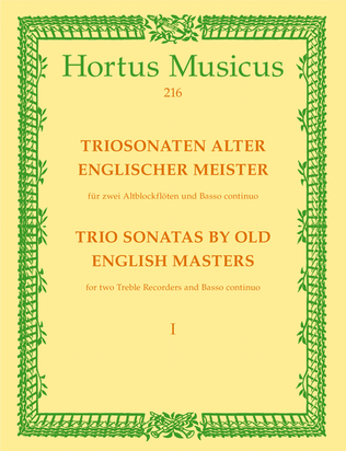 Triosonaten alter englischer Meister for 2 Treble Recorders and Basso continuo