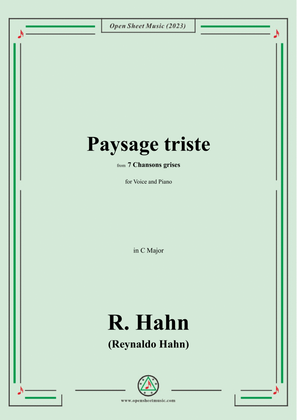 R. Hahn-Paysage triste,from '7 Chansons grises',in C Major