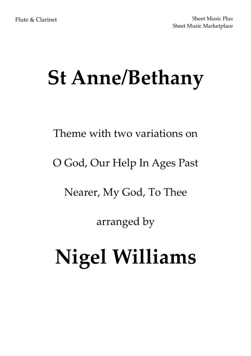 St Anne, with Bethany, for Flute and Clarinet image number null